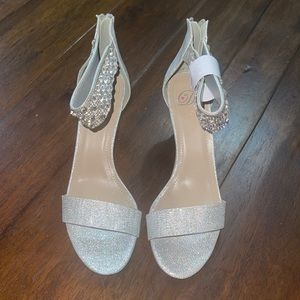 New without tags. Silver rhinestone heels